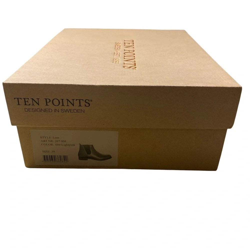 Ten Points “Linn” Pink Leather Chelsea Boots Size 39 - Picture 8 of 9